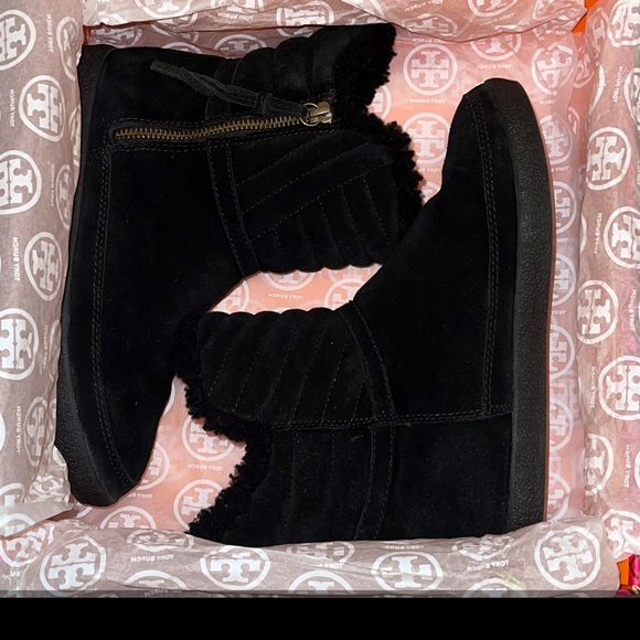 Tori Burch Booties size 7 Black - Picture 1 of 6